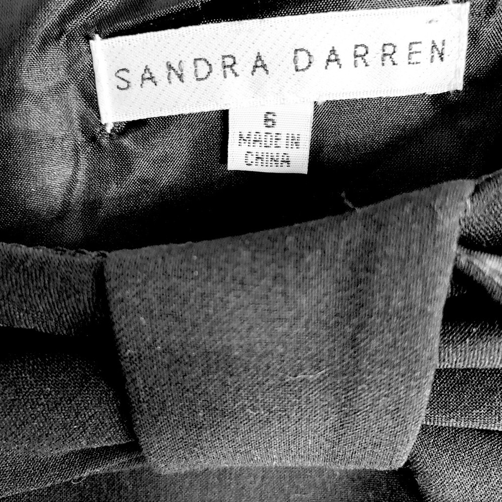 Sandra Darren Black Sheath Dress Sz 6 - Picture 7 of 7